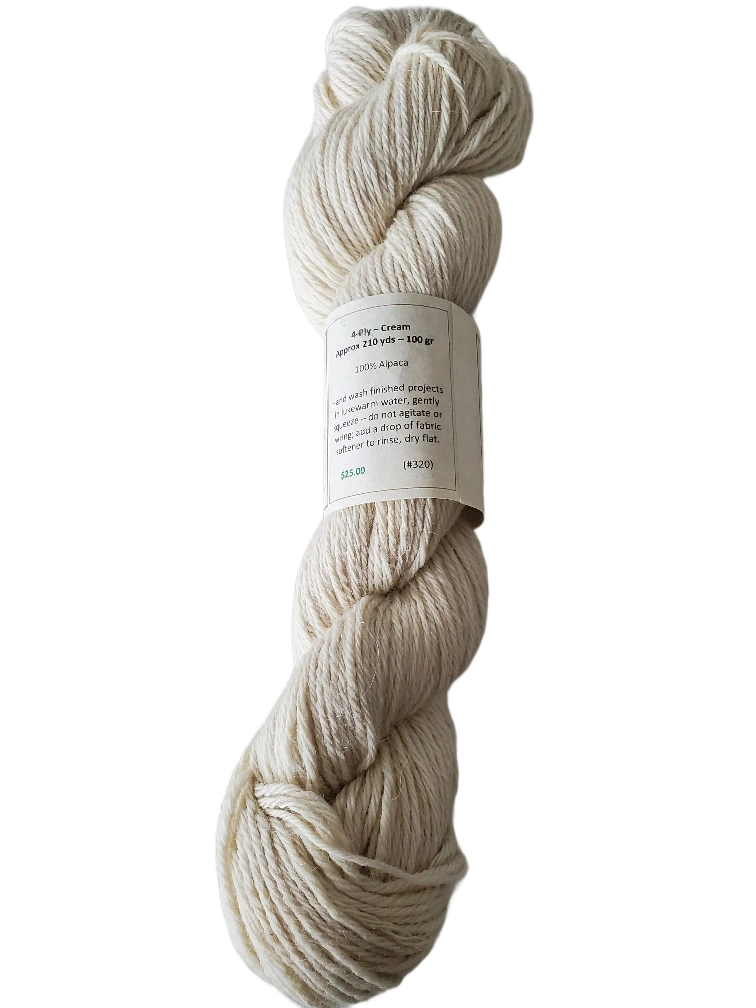 Cozy Cream Alpaca: Luxurious 4-Ply Yarn for Your Next Project SKU 320