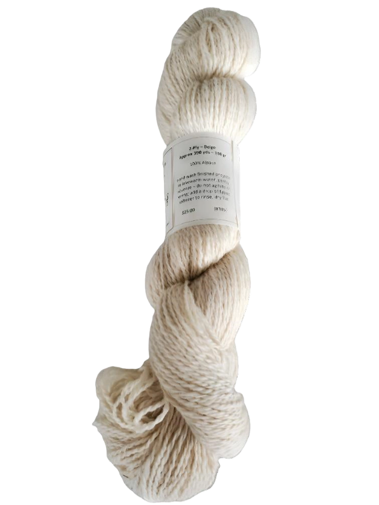 Luxurious Beige Alpaca Yarn Cozy Knit Projects 2 Ply 100%